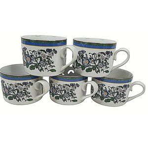 Vintage Smithsonian Institution Stoneware Coffee Cups Mugs Lot of 5 Botanical